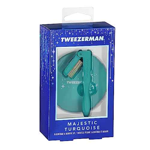 Tweezerman Majestic Turquoise iLashcomb and Mirror Set
