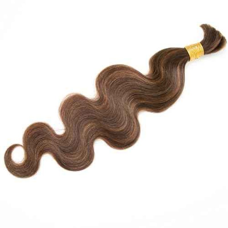 YWIGS Bulk Human Hair for Braiding Body Wave Blend #4/30 Boho Human Hair No Weft Human Braiding Hair 100G 18inch