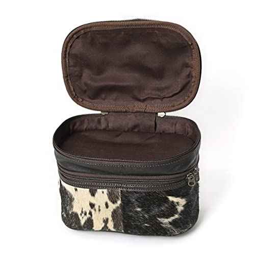 Merbaa Jewelry Travel Organizer, Waterproof Leather Bag - Storage Organizer, Groom & Bridesmaid Wedding Gifts, Full Grain Leather, Handmade Travel Case (Black)