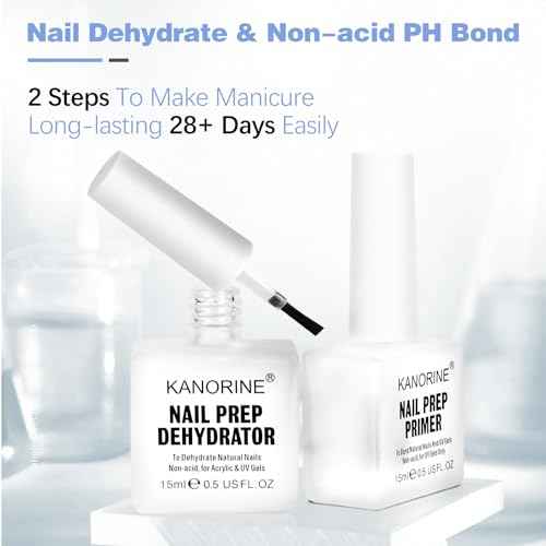 Nail Primer & Dehydrator Set 15mlx2 - Acid Free Natural Prep & Bond Kit, Acrylic Supplies Tech Must Haves