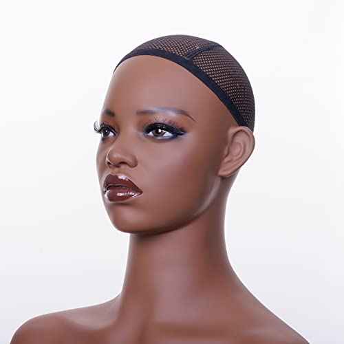 Whosale Realistic Female Mannequin Head with Shoulders Manikin Wig Head Stands for Wigs,Makeup,Jewerly,Beauty Accessories Displaying