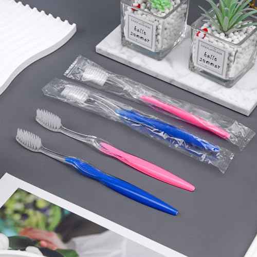500 pcs Prepasted Disposable Toothbrushes Bulk Individually Wrapped Pre Pasted Soft Bristle Tooth Brush Set Travel Toothbrushes for Homeless Gift Hotel Camping Travel