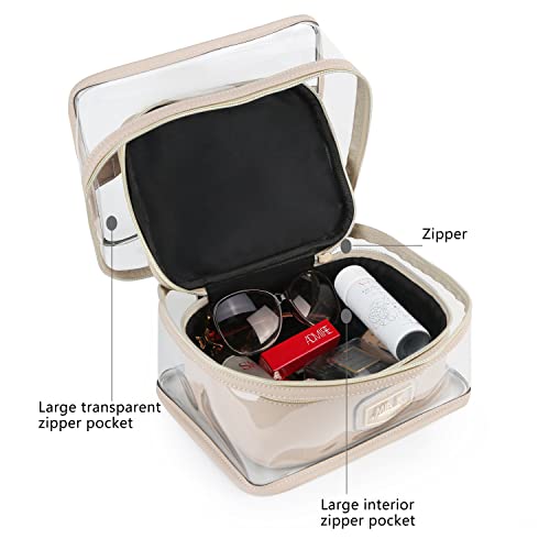 MKF 4PCS Stylish Cosmetic Bag Portable Makeup Travel Organizer Case Navy Red