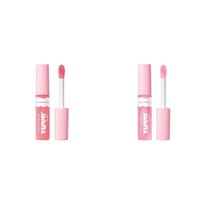 COVERGIRL Clean Fresh Yummy Gloss Lip Gloss Havana Good Time & Sugar Poppy Vegan Hyaluronic Acid Antioxidants