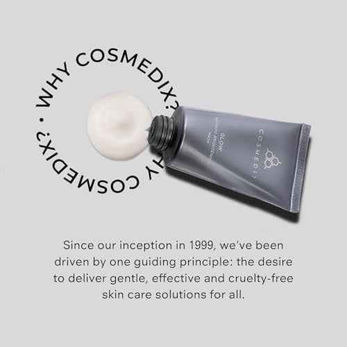 COSMEDIX Glow Bamboo Brightening Facial Mask - PM Exfoliating Facial Scrub for Tired, Dull & Uneven Skin - Anti-Aging Gentle Night Face Exfoliator with Bamboo & Niacinamide - All Skin Types