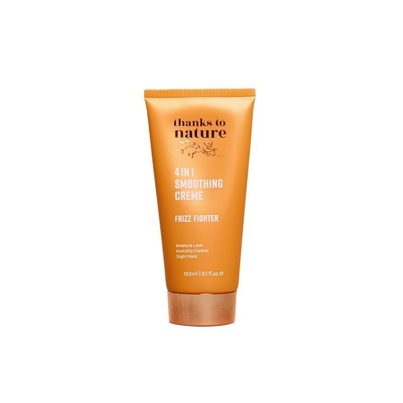 thanks to nature 4 in 1 Smoothing Cream, Lightweight Air Dry Cream That Tames Frizz and Flyaways, Protects Hair From Humidity, Heat, UV, Saltwater and Chlorine. 5.1 fl oz