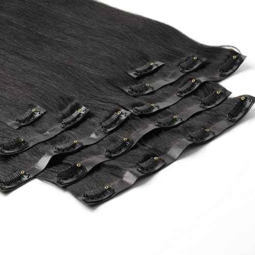 Sixstarhair Black Clip In Hair Extensions Remy Human Hair Natural Human Hair 120g 8 Pieces Clip Ins High Grade Real Hair for Women