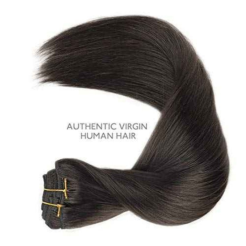 WENNALIFE Clip in Hair Extensions Real Human Hair, 20 Inch 120g 7pcs Remy Hair, Dark Brown Straight Natural Extensiones De Cabello Humano Con Clip Ins