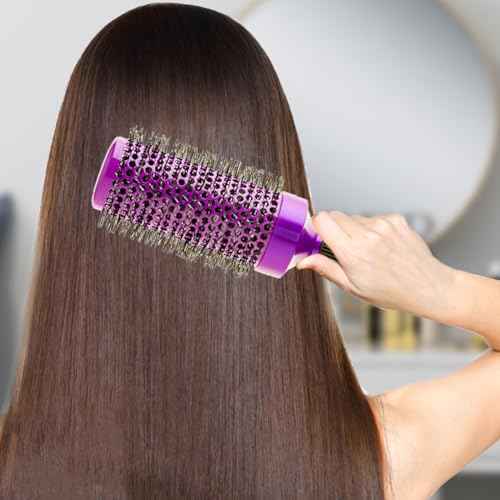 Aozzy 5pcs Blow-Drying Round Hair Brush Set - Ceramic, Boar Bristle Brush for Women - Thermal Barrel Brush Set, Styling & Roller Brush for Shiny, Smooth and Bouncy Hair
