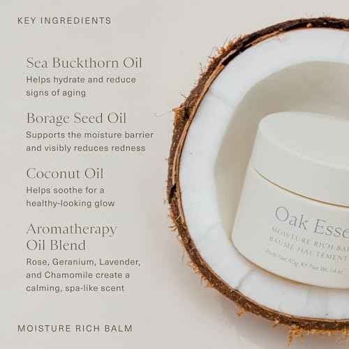 Oak Essentials Moisture Rich Balm | Nourishing Face Balm with Sea Buckthorn & Borage Seed Oil to Help Support Collagen and Deep Hydration, 1.4 Oz