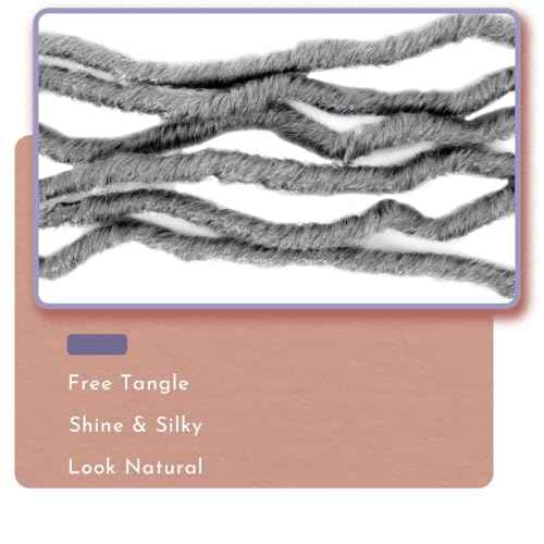 BOHOBABE Faux Locs Crochet Hair 14 Inch, Grey Boho Soft Crochet Locs with Curly Ends, Short Bohemian Goddess Locs Crochet Braids for Black Women (6 Packs, Gray)