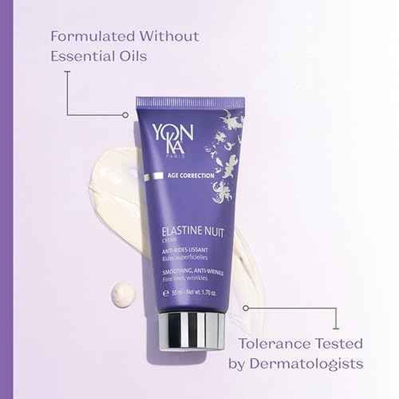 Yon-Ka Elastine Nuit Anti-Wrinkle Night Cream | Anti Aging Facial Moisturizer and Eye Cream | Soften Fine Lines and Wrinkles with Vitamin C and Elastin Peptides | Paraben-Free | 1.70 oz