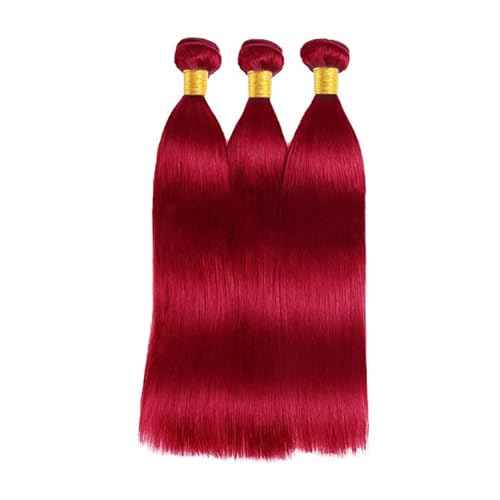 Red Bundles Human Hair Bright Red Straight Bundles Grade 8A Peruvian Virgin Remy 24 26 28 Inch Burgundy Straight Bundles Hair Extensions