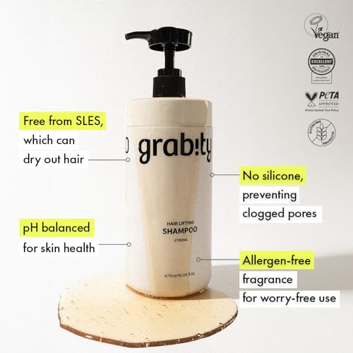grabity g0.0 Hair Lifting Shampoo Strong ? Hair Strengthening and Thickening Shampoo for Thinning Hair with Biotin and Salicylic Acid, Vegan & Free from Sulfates and Parabens, 16.06 fl.oz.