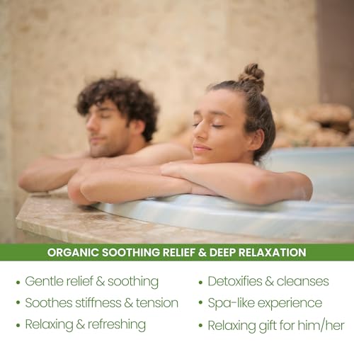 Organic Relaxation Bath Therapy Relaxing Eucalyptus Peppermint Arnica Oil, for Stress Relief Muscle Recovery Detox, Best Self Care Relaxing Gifts for Women Men