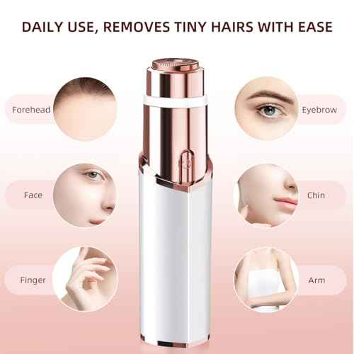 Facial Hair Removal for Women, Portable Lady Shaver, Rechargeable Painless Hair Remover for Face, Upper Lips, Chin, Peach Fuzz