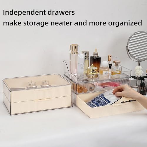 Makeup Organizer Countertop Large Cosmetic Display Cases Cosmetic Organizer Skin care Organizer, 2 Drawers