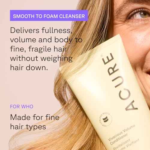 Acure Vivacious Volume Shampoo and Conditioner Set - Thickening & Volumizing Hair Care for Thick, Full Locks, Boost for Thin, Fine Hair, Sulfate Free, Paraben Free, Vegan - 8 fl oz (Pack of 2)
