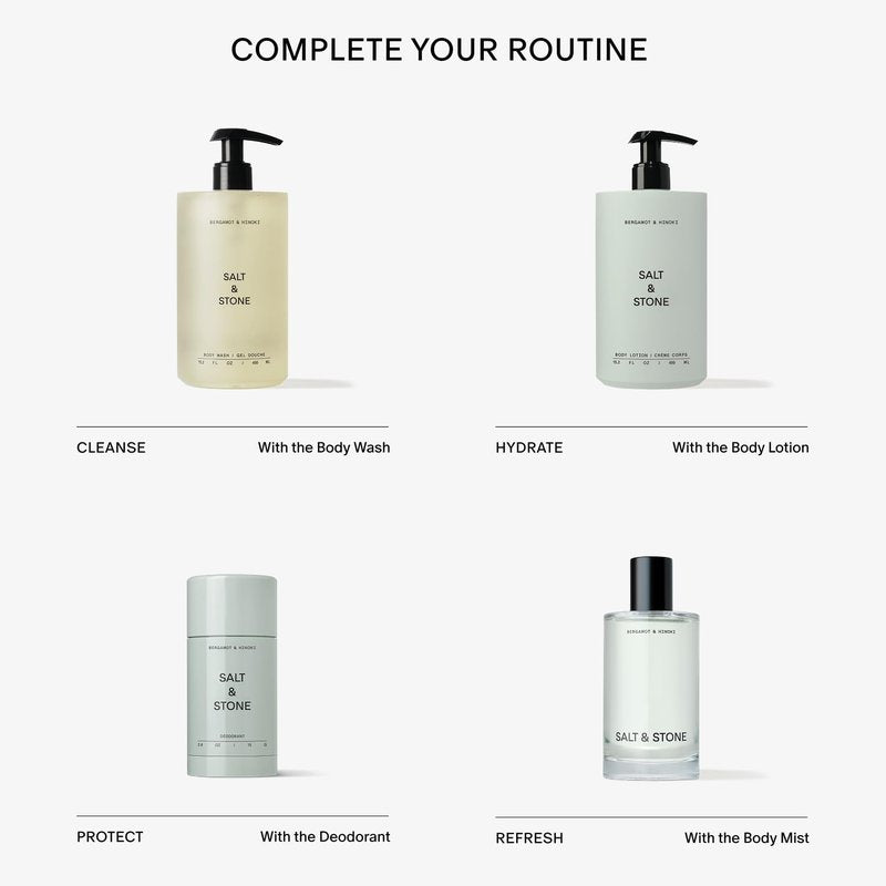 Salt & Stone Body Mist | Bergamot & Hinoki | Skincare Infused Hair & Body Spray for Women and Men | Hydrating Fragrance with Glycerin and Red Algae | Vegan, Cruelty Free, 3.4 fl oz