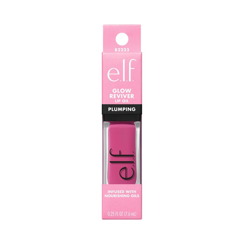 e.l.f. Glow Reviver Plumping Lip Oil, Tinted Lip Plumper For A High-Shine, Plump Finish, Infused With Jojoba Oil, Vegan & Cruelty-Free, Ultraviolet