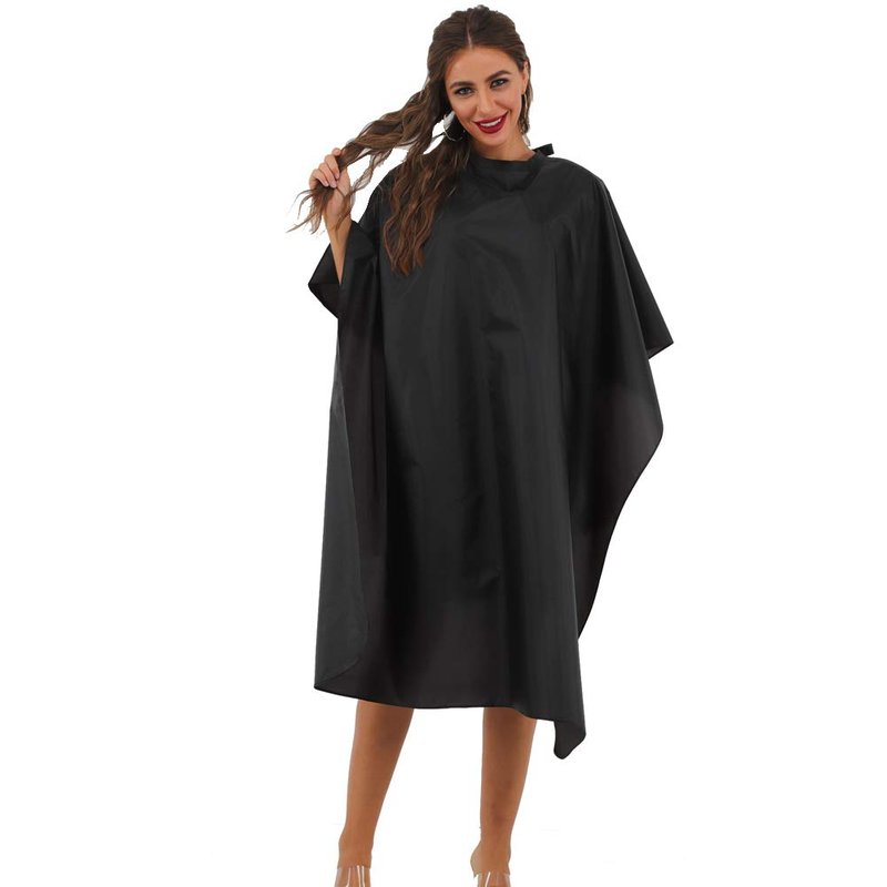 Skiennix Black Waterproof Hair Salon Cape - Professional Barber Cape with Metal Snap Closure | 10 Pack