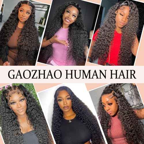 22 Inch Water Wave Lace Front Wigs Human Hair Pre Plucked 13x6 Deep Part HD Lace Frontal Wig 200 Density Curly Human Hair Wig for Women