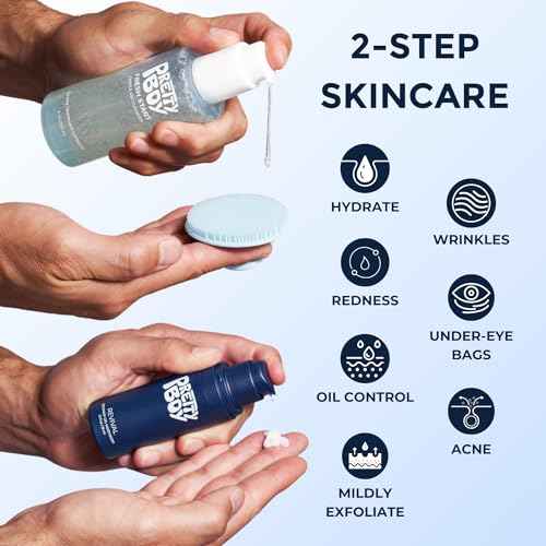 Prettyboy Face Revival Gel Moisturizer For Men - Hydrating Cream That Refreshes Dry Skin, Irritation, & Redness - Supports Anti Aging & Anti Wrinkle - Fragrance Free - 2 Count