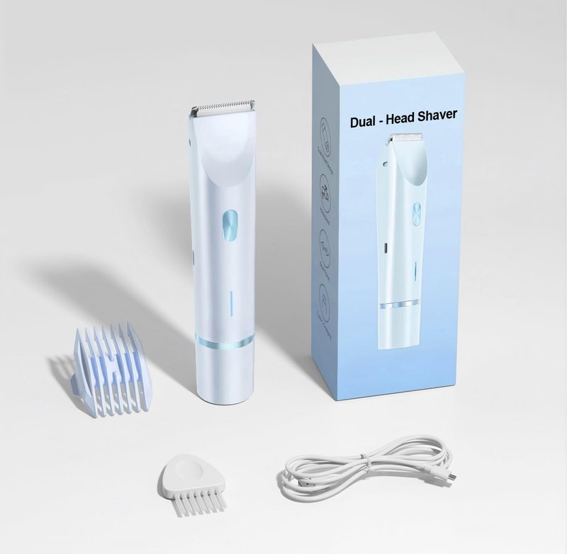 Skiennix Bikini Trimmer - 2-in-1 Painless Shaver with Ceramic Blade | IPX7 Waterproof for Travel & Shower, Blue