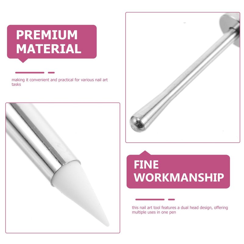 SAFIGLE Double Head Nail Art Pen with Silicone Tips for Nail Gel Polish Dotting Sculpting and Painting Multi-Function Design Tool for Salon and Home Use