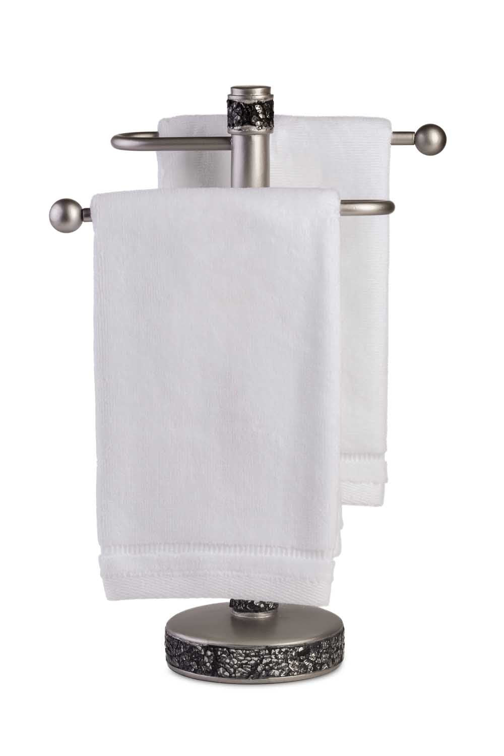 Creative Scents Cotton Fingertip Towel Set - 4 Pack - 11 x 18 Inches Decorative Extra-Absorbent and Soft Terry, Small White Hand Towels for Bathroom and Powder Room, Guest and Housewarming Gift
