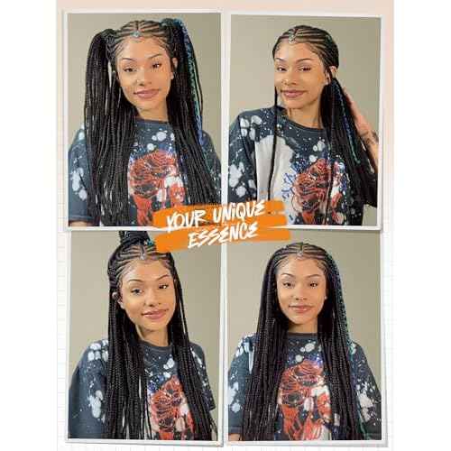 GORGIUS Braided Lace Front Wigs Pre Plucked Knotless Box Braid Wig with Baby Hair Pre Braided Glueless Synthetic Cornrown Wig For Women