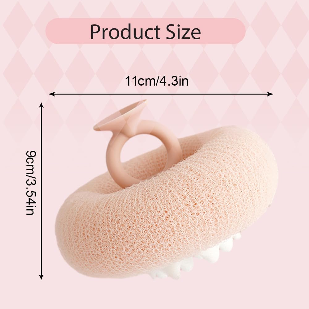 Super Soft Sunflower Suction Cup Bath Ball, 2025 New 2 in 1 Sunflower Exfoliating Body Scrubber, Sponge Mesh Pouf Shower Ball for Women, Men Shower (Green)