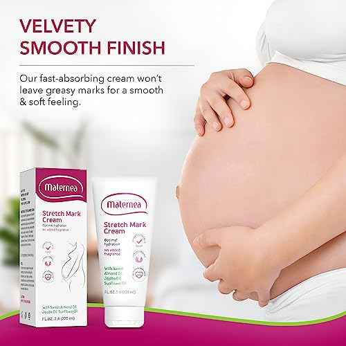 Stretch Mark Cream for Pregnancy ? Nourishing Maternity Skin Care with Almond, Jojoba Oils, Vitamins C and E ? Helps Hydrate and Improve The Look of Stretching Skin ? 7.44 FL. OZ. (220ml)