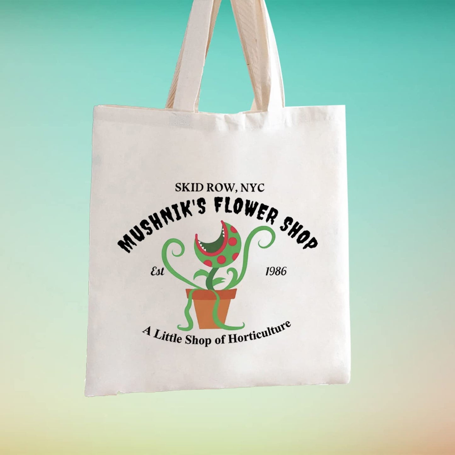 TSOTMO Horror Movie Lover Gift NYC Mushnik’s Shop EST 1986 Scary Movies Inspired Zipper Pouch Makeup Bag (Flower shop tote)