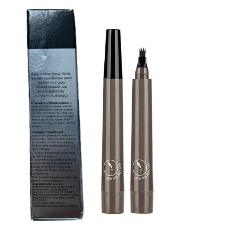 Microblading Eyebrow Pencil, 2024 NEW Magic Eyebrow Tattoo Pencil 4 Fork Tip, Create Natural Hair-Like Brows, Waterproof Brow Pencil with Micro-Fork Tip (Dark Brown)