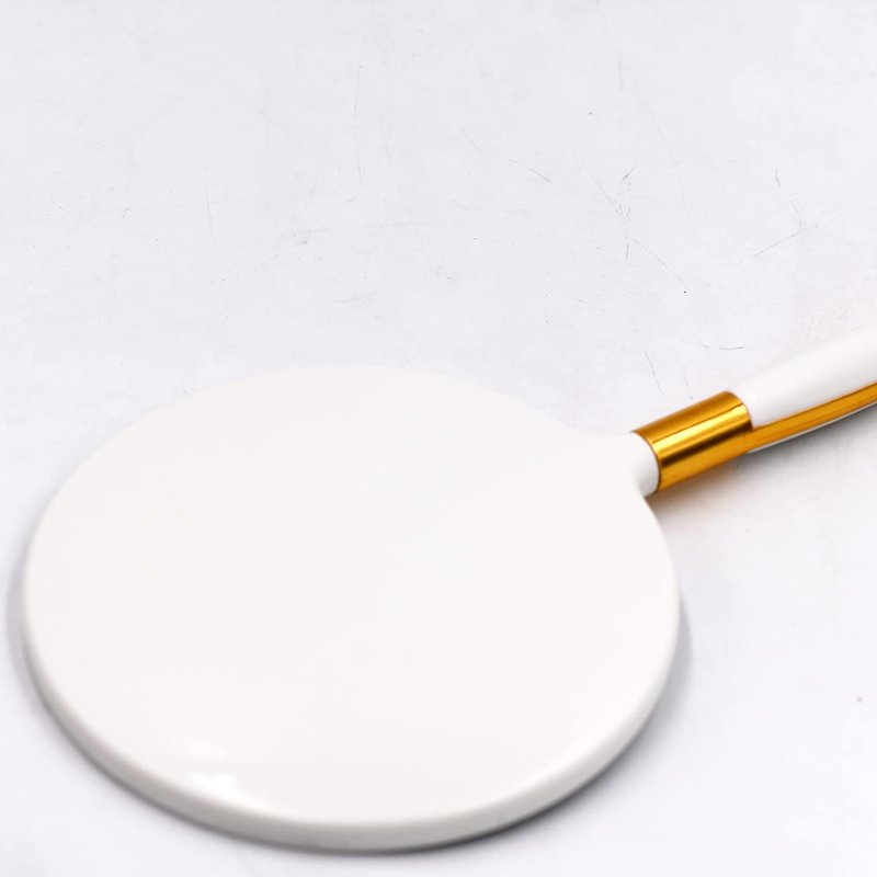 Handheld Mirror for Hairdressers | 6.9 x 13 Inch White Round Design