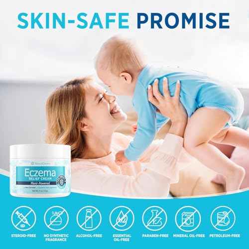 Roycederm Eczema & Psoriasis Cream for Dry, Itchy Skin ? Moisturizer for Sensitive Skin, Eczema, Psoriasis & Dermatitis ? 1% Colloidal Oatmeal + Ceramides ? Steroid-Free for Adults, Kids & Babies