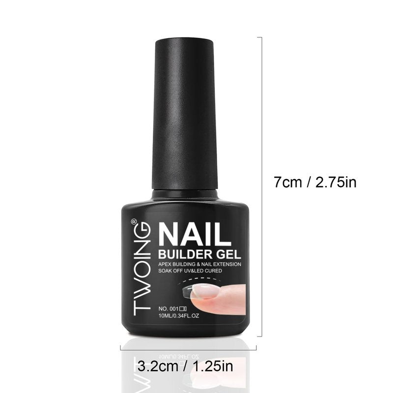 Builder Gel for Nails 5 in 1 , Strengthener Gel Translucent Cover Hard Nail Extension Brush in Bottle Base Coat ,Salon&DIY Art for Women (Jelly Neutral Pink)