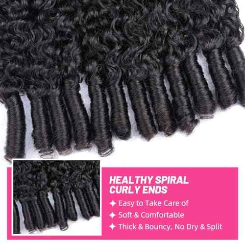 PerisModa Burmese Curly Bundles Human Hair 3C4A Raw Water Wave Quick Weave Hair Bundles with Spiral Curly Ends 100% Unprocessed 15A Virgin Kinky Curly Human Hair One Bundles Natural Black 22 Inch