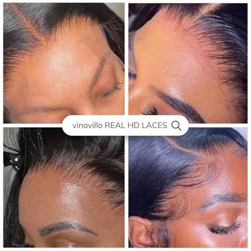 13x6 Skinlike Real HD Lace Frontal Only Straight Ultra Thin Invisible Lace Virgin Human Hair Front Pre Plucked Natural Hairline Sew In Frontal Closure Piece 18 Inch Natural Black