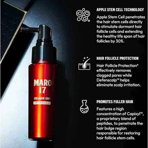 MARO17 Japan's #1 Collagen Shampoo Perfect Wash & Collagen Essence - Deep Cleansing, Declogs Scalp Pores, Eliminates Scalp Irritation & Promotes Thick, Full Hair - Mens Shampoo & Hair Growth Serum Duo