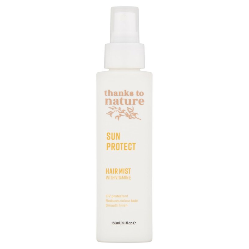 thanks to nature Sun and Heat Protection Spray for Hair, Lightweight Hair Care that Prevents Breakage, Reduces Frizz, Hair Mist with vitamin E, grapeseed, jojoba, argan and coconut oil, 5.1 fl oz