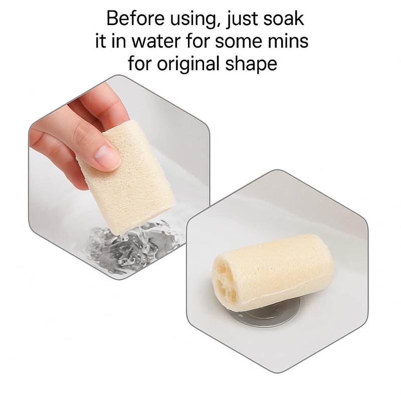 TFSWUFI Loofah Body Scrubber Sponge 4-Pack - Natural Exfoliating Sponges for Bath & Shower, Biodegradable Luffa for Smooth & Glowing Skin, Spa Gift Set, Dye-Free, Vegan