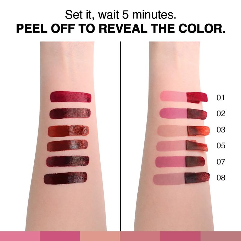 FeiCuiYun Peel Off Matte Liquid Lip Gloss Stain-Lip Liner, Pink Tattoo Peel Off Lip Stain, Long Lasting & Waterproof Lipstick Tattoo, Transfer-Proof Lip Gloss for All Skin Types, 01#Pink