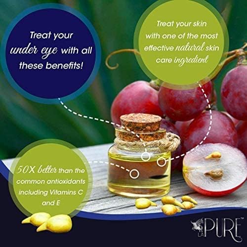 LA PURE 24k Gold Under Eye Mask for Dark Circles and Puffiness, Revitalizing & Non-Irritating Anti Aging Eye Patches with Hyaluronic Acid & Collagen - Dermatologically Tested - 15 Pairs Eye Gel Pads