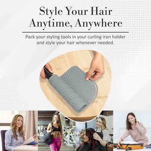 Vanity Accessories Heat Resistant Mat ? Silicone Flat Iron & Curling Iron Holder, Non-Slip Vanity Mat & Hot Tool Mat for Home, Salon, or Travel Use