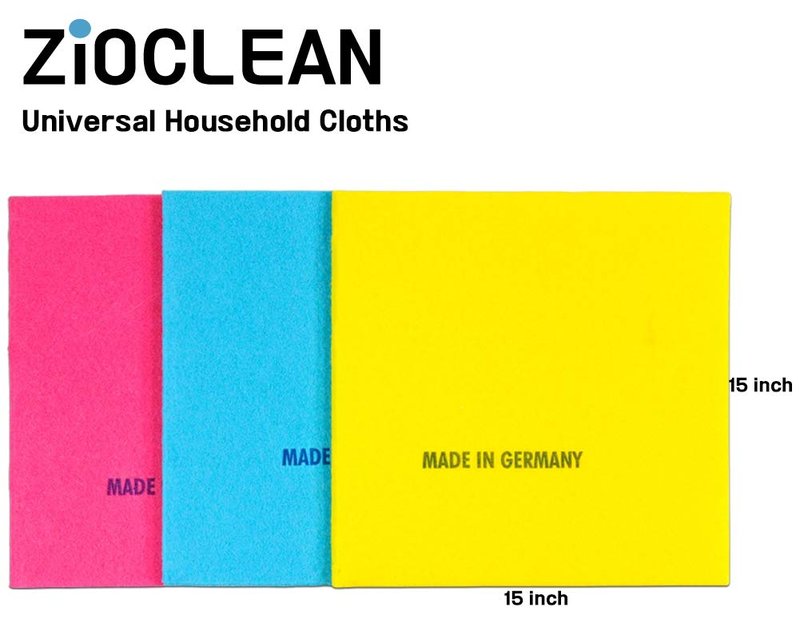ZIOCLEAN 30 Packs German Universal Household Color Dish Cloths 15 inch x 15 inch Wide Size Machine Washable Super Absorbent, Drying Eco-Friendly Cloth
