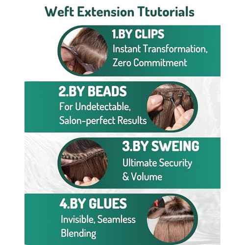 RUNATURE Weft Hair Extensions Human Hair Blonde Sew in Hair Extensions Real Human Hair, Straight Natural Remy Hair Weft Extensions, 18 Inch 100g #18P60 Ash Blonde Highlight Platinum Blonde