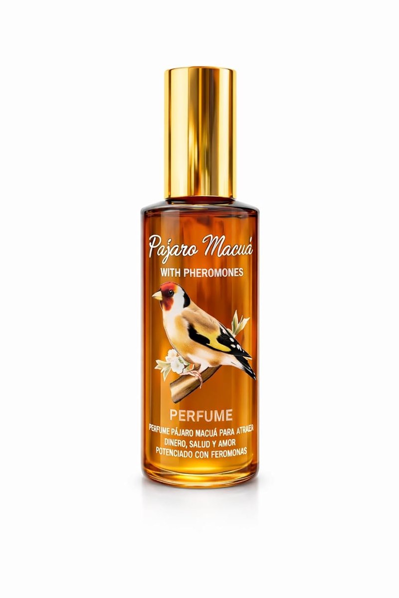 Pajaro Macua Perfume with Pheromones, Attracts Money Health and Love, Amber Spray Fragrance