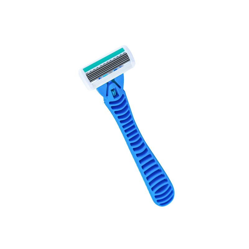 6-Blade Razor,Plastic Anti-slip Men Manual Refill Cartridges razors, Reusable Face Cleansing Care Tool, Shave Supplies for Men and Women - blue
